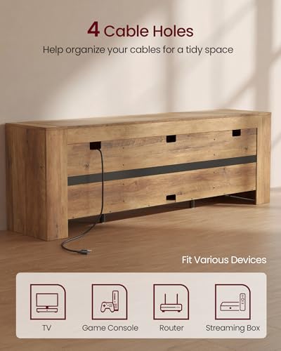 VASAGLE TV Stand with Storage, Farmhouse Entertainment Center for 80'' TV, view 8