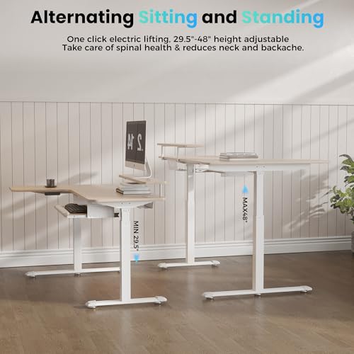 55 Inch L Shaped Electric Standing Desk, view 5