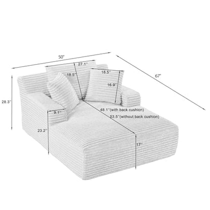 50 Inch Oversized Chaise Lounge Chair Indoor, view 3