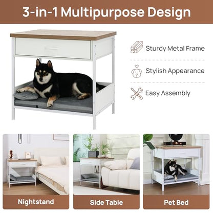 Multi-Functional Dog Bed End Table with Storage Drawer, view 7