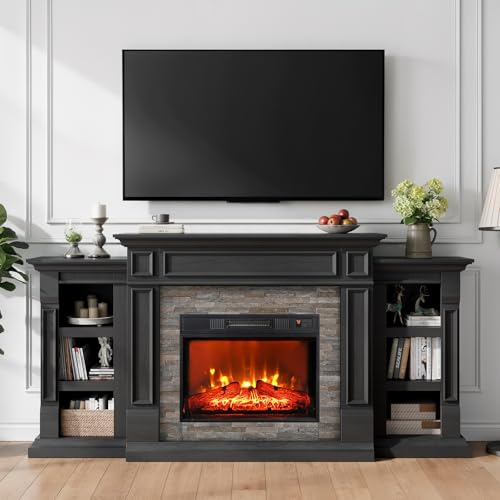 72" Electric Fireplace with Mantel Fireplace TV Stand for Living Room, view 3