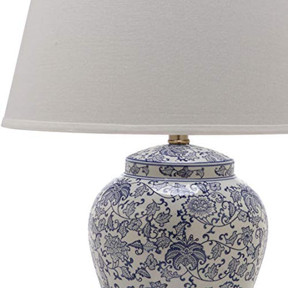 SAFAVIEH Lighting Collection – Spring Blossom Set of 2 Blue & White Floral Chinoiserie Table Lamps, 29-Inch Ceramic Lamps for Bedroom, Living Room, Home Office (LIT4170B-SET2)