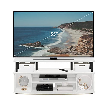 Jaya 4-Tier TV Stand for TV up to 55 Inch, White, view 5