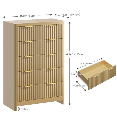 Natural Oak Vertical Drawer Dresser with Round Edges, view 3