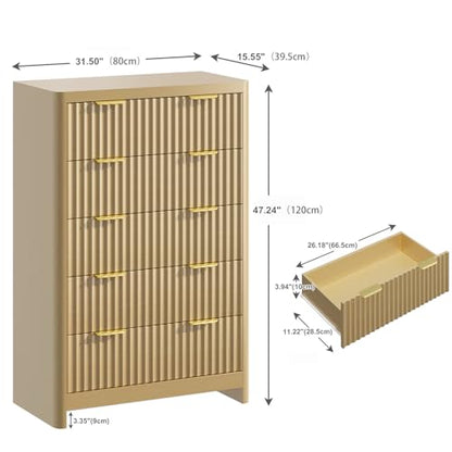 Natural Oak Vertical Drawer Dresser with Round Edges, view 3
