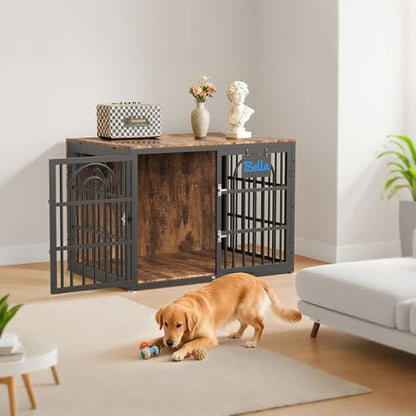 39 Inch Antique Walnut Dog Crate Furniture, view 4