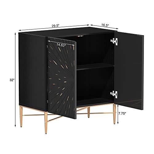 Vintage Wood Storage 2 Door Accent Cabinet