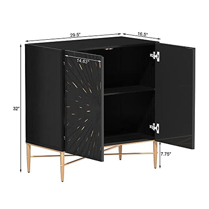 Vintage Wood Storage 2 Door Accent Cabinet