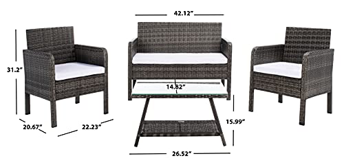 Aboka Grey Brown/White Cushions Outdoor Patio Set, view 4