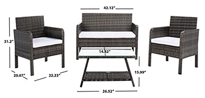 Aboka Grey Brown/White Cushions Outdoor Patio Set, view 4