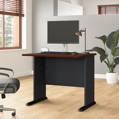 Bush Business Furniture Series A 36W Small Desk in Hansen Cherry and Galaxy, Compact Computer Table for Home or Professional Office