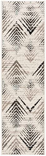 SAFAVIEH Amsterdam Collection Runner Rug - 2'3" x 8', Cream & Beige, Modern Design, Non-Shedding & Easy Care, Ideal for High Traffic Areas in Living Room, Bedroom (AMS110A)