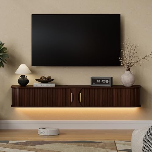 63" Floating TV Stand with Power Outlet for TVs up to 70", view 2