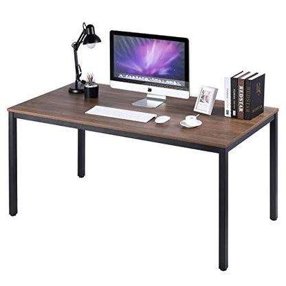 Writing Computer Office Desk 59 Inch（60"x 30"） Home Office Wooden Writing Study Desk Table, Large Solid Wood Desk, Modern Simple Sturdy Laptop Study Table, Walnut - Solid Tabletop Made of MDF