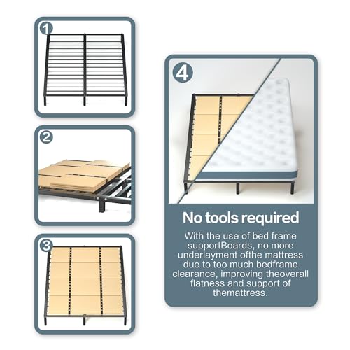 Heavy Duty Bed Panels Foldable Box Spring,Bed Support Slats,Twin Bed Board Under Mattress Support(57'x 80' Queen Size)