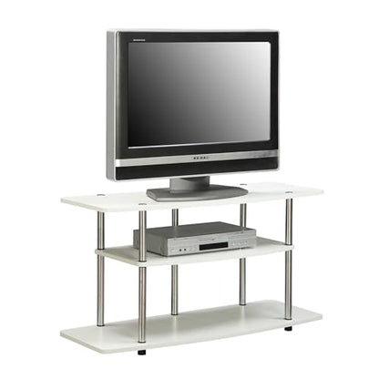 Designs2Go 3-Tier Wide TV Stand, White
