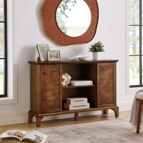 LUMISOL Farmhouse Fluted Sideboard Buffet Cabinet with 2 Sliding Doors, view 2