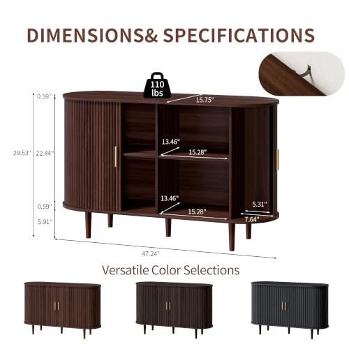 47.2" Sideboard Buffet Cabinet with Storage, view 3