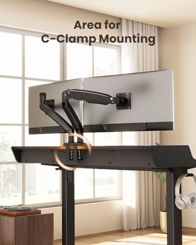 Electric Standing Desk with Drawers, 48″ x 24″ Gaming Table Compatible Monitor Stand, Stand up Desks, Home Office Height-Adjustable Desk with Storage Shelf, 4 Preset Heights, Black