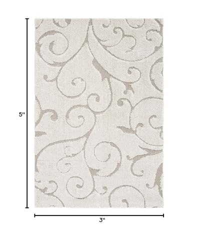 SAFAVIEH Florida Shag Rug 3'3"x5'3", Soft Plush Cream & Beige SG455-1113, view 3