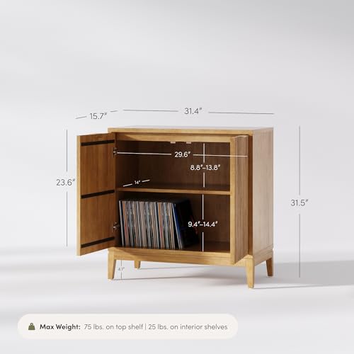Nathan James Jasper Wood Modern Sideboard Accent Storage Cabinet with Fluted, view 3