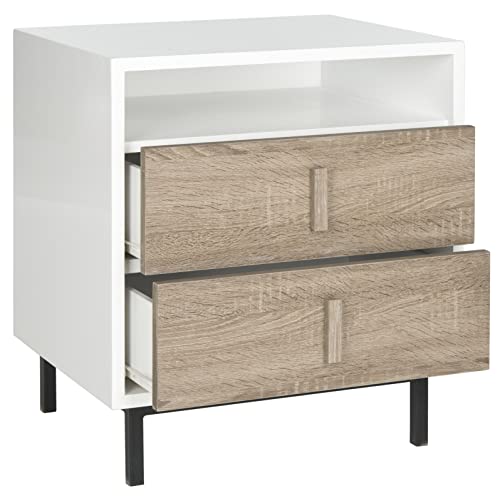 Safavieh Home Collection Kefton Lacquer Cabinet, White/Oak