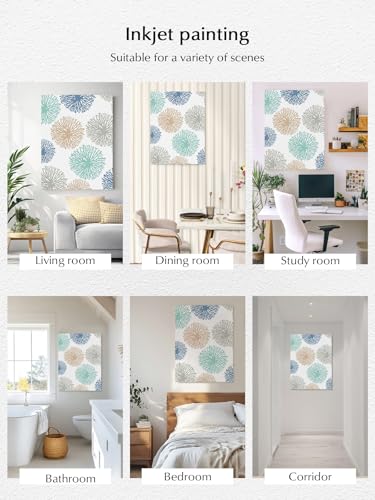 NuYeBiofx Abstract Dandelion Spring Floral Canvas Wall Art Prints,48"x32" Framed Picture Artwork Watercolor Wild Flower Printed Canvas Oil Painting for Living Room Bedroom Office,Ready to Hang