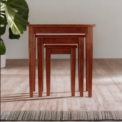 Beechwood Stackable Nesting Tables - Set of 3 Sizes, Contemporary Design, Space-efficient & Practical Furniture