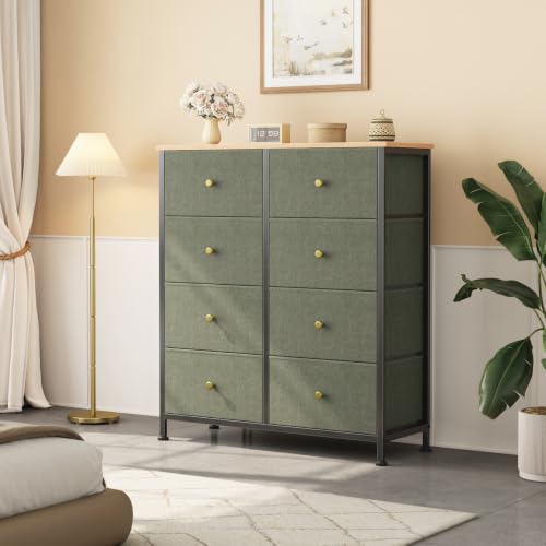 8 Drawer Fabric Dresser, Tall Storage Tower for Bedroom, view 3