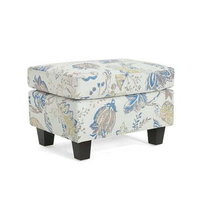 Spield Indoor Ottoman Footrest, Wooden Ottoman Foot Stool, Modern Coffee Table, Floral Print