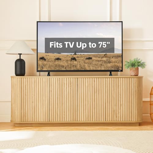 Fluted TV Stand for TVs Up to 75 Inch, view 7