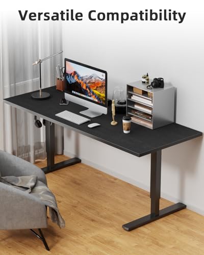 Universal 55 x 20 One-Piece Solid Wood Table Top, 1" Thick Desktop for Stand Up Height Adjustable Desk Frames, Home Office Tabletop, Countertop DIY