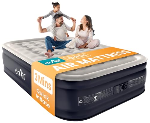 Queen Air Mattress with Built-in Pump, 18" Raised Blow Up Mattress, view 2