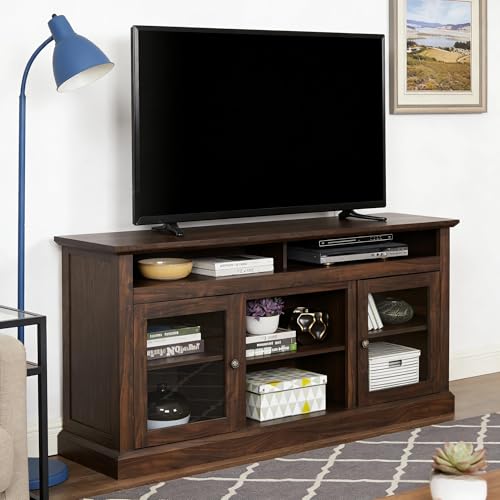 Farmhouse TV Stand for 65 Inch TV, Wide Entertainment Center, Brown, view 5