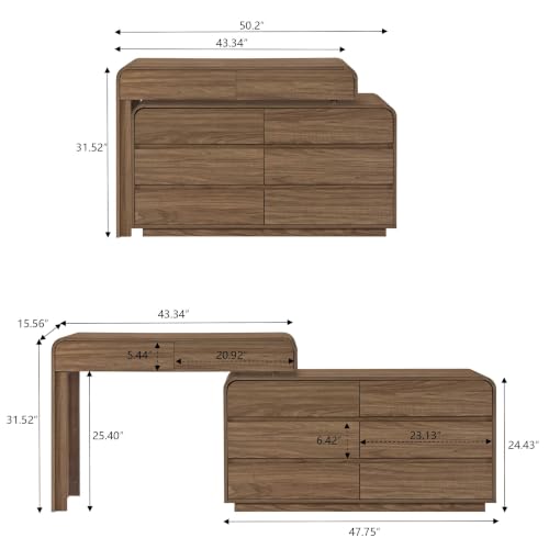 Tessa Modern Makeup Vanity Desk with 8 Drawers, view 3