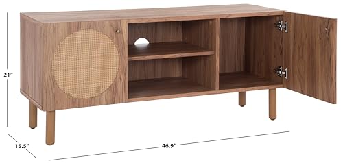 SAFAVIEH Home Collection Ophelia Oak Brown 2-Door 2-Shelf Entertainment Media Stand (Fits up to a 50" Flatscreen TV)