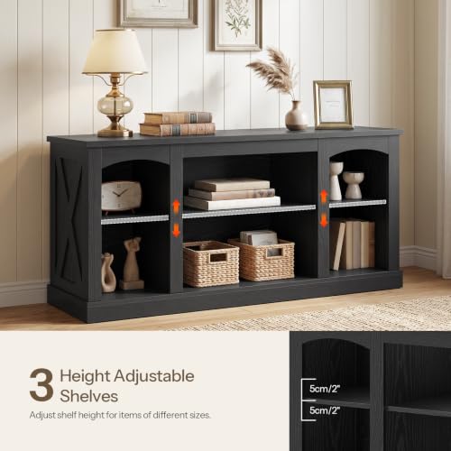 Black TV Stand, Tall TV Console with Storage for TVs up to 75", view 5