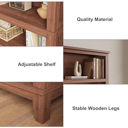 71" Farmhouse Bookcase, 5-Tier Tall Bookshelf with Adjustable Shelves, view 4