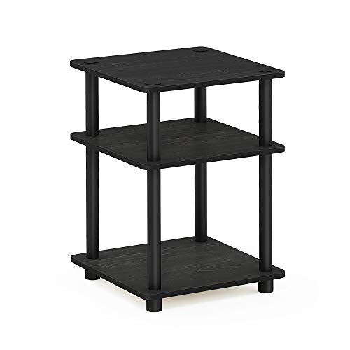 Blackwood three-tier square end table with open shelves, view 2