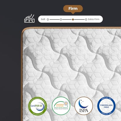 Firm King Mattress 14 Inch, Cooling Hybrid Bed in a Box, CertiPUR-US, view 4