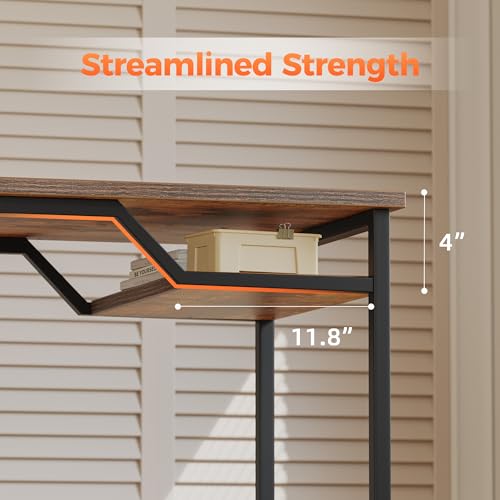 48 inch Computer Desk w/Shelf & Adjustable Feet, 32 inch Rolling Office Desk w/ 1 Hook, Small Space Desk for Home, Office, Study, Writing, Bedroom, 2 Pack