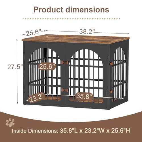 38" Heavy Duty Dog Crate Furniture for Large and Medium Dogs, view 8