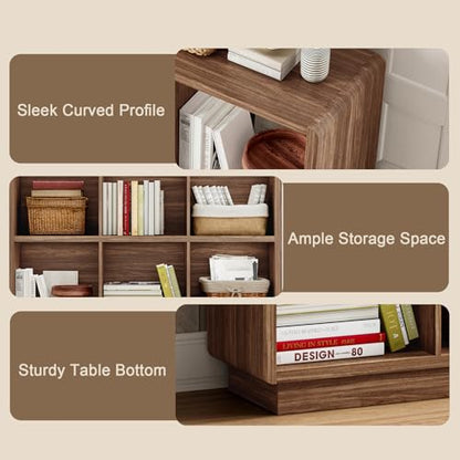 6 Cube Storage Organizer, Wooden Bookcase with Storage, 43 Inch, view 8