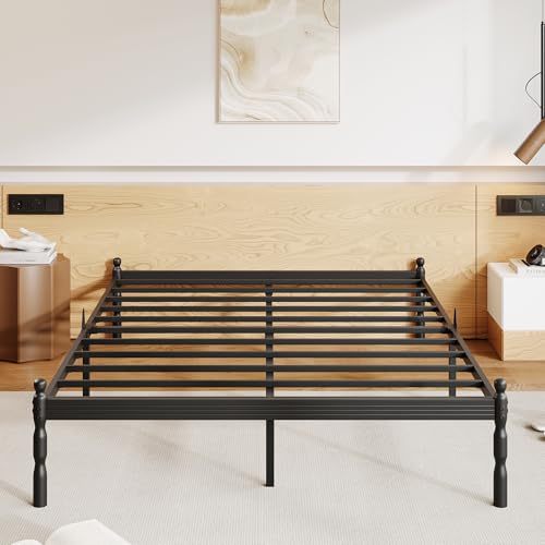 14 inch Full Bed Frames with Mattress Slide Stopper, Vintage Style, view 3