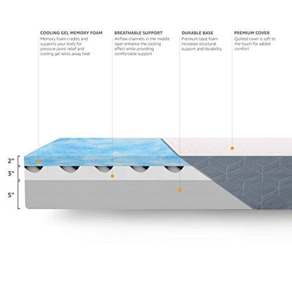 Medium-Firm Memory Foam Mattress with Cooling Gel, CertiPUR-US Certified Foam, view 6