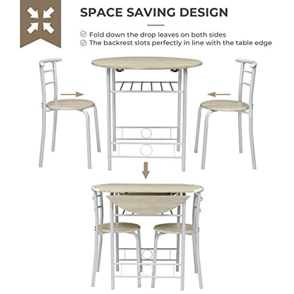 31.5" Drop Leaf Dining Table Set for 2, view 8