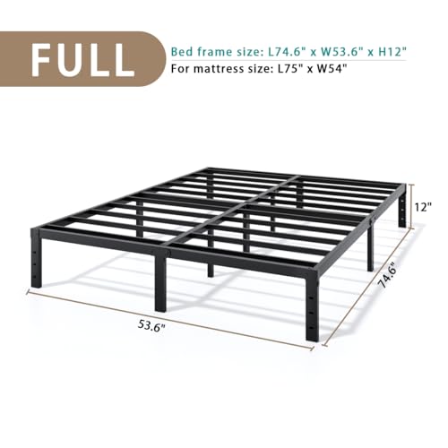 Full Size Bed Frame 12 Inch Metal Platform Bed Frame with Underbed Storage, view 4
