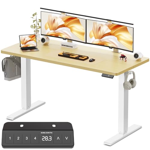 48x24 Inches Height Adjustable Electric Standing Desk with 2 Hooks for Home, view 2