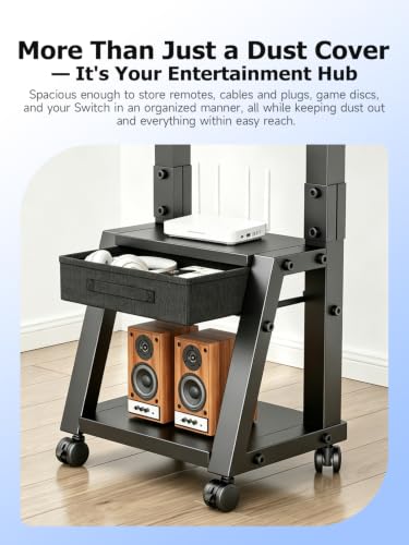 Mobile TV Cart with Storage Drawer for 32-75 inch Flat/Curved TVs, view 4