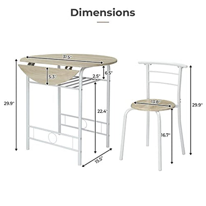 31.5" Drop Leaf Dining Table Set for 2, view 4